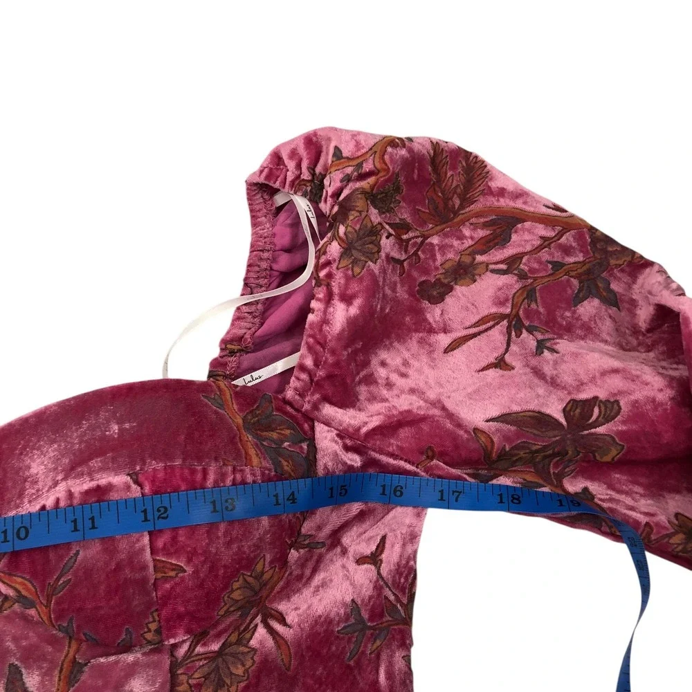 NWT Lulus Pink Floral Velvet‎ Burnout Bustier Mini Dress Size S Y2K Party Club